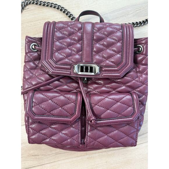 Rebecca Minkoff plum purple quilted leather backpack - Picture 2 of 8